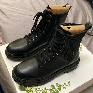 Chelsea and Violet Black Combat boots